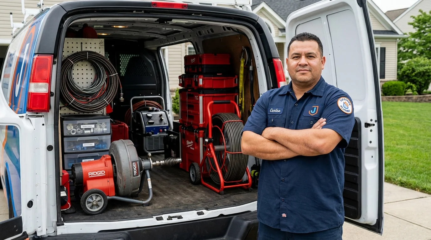 Professional drain cleaning equipment and Johns Plumbing LLC plumber in Eugene