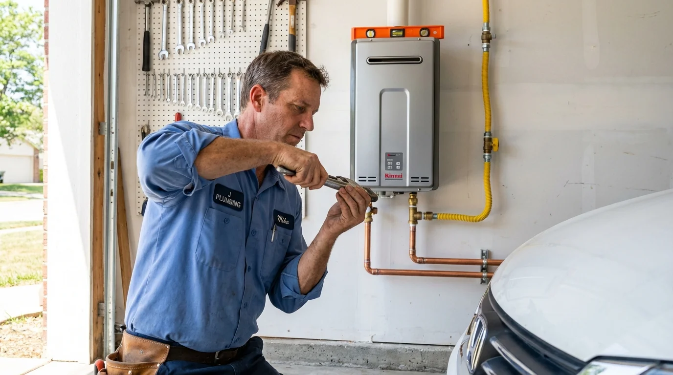 Tankless water heater installation by a Johns Plumbing LLC plumber in Eugene